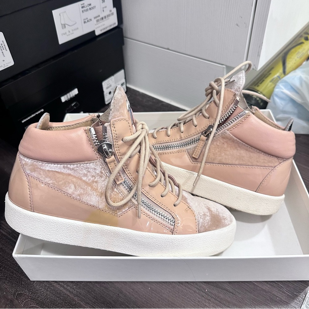 Authentic Giuseppe Zanotti pink high top sneakers